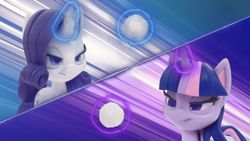 Size: 1920x1080 | Tagged: safe, screencap, rarity, twilight sparkle, pony, g4, g4.5, my little pony: stop motion short, snowball fight (short), magic, stop motion