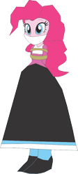 Size: 428x953 | Tagged: safe, artist:caido58, pinkie pie, equestria girls, g4, arm behind back, bondage, bound and gagged, cloth gag, clothes, gag, long skirt, skirt, solo, tied up, western