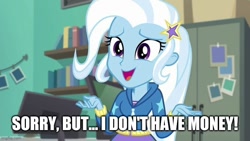 Size: 736x414 | Tagged: safe, edit, edited screencap, screencap, trixie, equestria girls, equestria girls specials, g4, my little pony equestria girls: better together, my little pony equestria girls: forgotten friendship, caption, image macro, imgflip, text