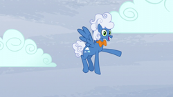 Size: 1920x1080 | Tagged: safe, screencap, fluffy clouds, pegasus, pony, g4, tanks for the memories, cloud, male, solo, stallion, waving