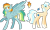 Size: 2718x1652 | Tagged: safe, artist:gallantserver, oc, oc only, oc:fervor flame, oc:lilibet bluebell, earth pony, pegasus, pony, concave belly, female, magical lesbian spawn, mare, offspring, parent:applejack, parent:coco pommel, parent:rainbow dash, parent:spitfire, parents:spitdash, simple background, transparent background