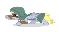 Size: 3600x2000 | Tagged: safe, artist:the smiling pony, derpy hooves, pegasus, pony, g4, .svg available, cloak, clothes, dungeons and dragons, high res, hood, pen and paper rpg, pointing, ranger, rpg, solo, spread wings, squint, svg, vector, wings