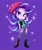 Size: 1701x2048 | Tagged: safe, artist:binco_293, starlight glimmer, human, equestria girls, equestria girls specials, g4, beanie, beautiful, blue hair, boots, chibi, clothes, cute, female, glimmerbetes, happy, hat, human coloration, jeans, long hair, looking at you, multicolored hair, pants, pink skin, purple background, purple eyes, purple hair, purple skin, shoes, simple background, smiling, solo, sparkles, watch, wings, woman, wristwatch