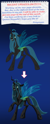Size: 1701x4182 | Tagged: safe, artist:ponymaan, queen chrysalis, changeling, changeling queen, g4, female, solo, updated