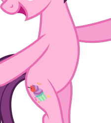 Size: 831x925 | Tagged: safe, artist:camo-pony, edit, vector edit, sugar belle, earth pony, pony, g4, belly, bipedal, cropped, open mouth, pictures of bellies, simple background, solo, transparent background, vector
