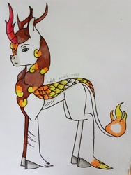 Size: 2518x3357 | Tagged: safe, artist:agdapl, kirin, crossover, high res, kirin-ified, male, pyro (tf2), signature, solo, species swap, team fortress 2, traditional art