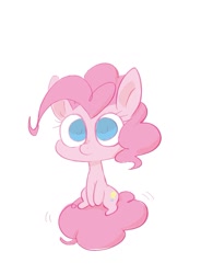 Size: 1087x1477 | Tagged: safe, artist:noupu, pinkie pie, earth pony, pony, g4, big eyes, chibi, cute, diapinkes, female, mare, simple background, solo, white background