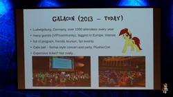 Size: 1280x720 | Tagged: safe, oc, convention, screen, seven years of mlp conventions