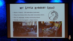 Size: 1280x720 | Tagged: safe, oc, convention, poland, screen, seven years of mlp conventions