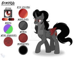 Size: 1280x993 | Tagged: safe, artist:dianamur, artist:purplepotato04, king sombra, alicorn, pony, g4, alicornified, base artist:dianamur, base used, base:dianamur, curved horn, deviantart watermark, horn, nebulaverse, obtrusive watermark, race swap, reference sheet, simple background, solo, sombra's cutie mark, sombracorn, transparent background, two toned wings, watermark, wings