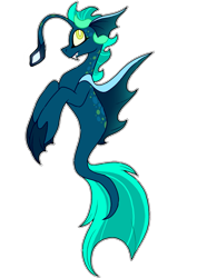 Size: 849x1200 | Tagged: safe, artist:spaazledazzle, oc, oc only, angler fish, fish, hybrid, seapony (g4), fin wings, fins, fish tail, flowing tail, looking up, simple background, solo, tail, teeth, transparent background, wings, yellow eyes