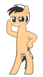 Size: 1320x2380 | Tagged: safe, oc, bipedal, glasses, male, simple background, transparent background, two toned mane