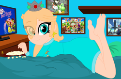 Size: 1832x1193 | Tagged: safe, artist:noreentheartist, artist:user15432, butterfly, human, yoshi, equestria girls, g4, barefoot, barely eqg related, base used, bed, bedroom, blue dress, bowser, bowser jr, clothes, crossover, crown, diddy kong, donkey kong, dress, ear piercing, earring, equestria girls style, equestria girls-ified, feet, food, football, green shell, hair over one eye, jewelry, lemon meringue (strawberry shortcake), looking at you, luigi, magic, magic aura, male, mario, mario & luigi, mario & sonic, mario & sonic at the london 2012 olympic games, mario & sonic at the olympic games, mario and sonic, mario and sonic at the olympic games, mario kart, mario kart 8, mario kart 8 deluxe, mario sports mix, movie, nintendo, picture frame, piercing, pillow, plane, popcorn, princess daisy, princess peach, princess rosalina, raspberry torte (strawberry shortcake), regalia, rosalina, shadow the hedgehog, sonic the hedgehog, sonic the hedgehog (series), sports, strawberry shortcake, strawberry shortcake (character), strawberry shortcake the sweet dreams movie, super mario bros., television, toad (mario bros), waluigi, wario