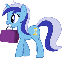 Size: 3243x3000 | Tagged: safe, artist:cloudy glow, minuette, pony, unicorn, g4, games ponies play, female, high res, luggage, mare, mouth hold, simple background, solo, transparent background, vector