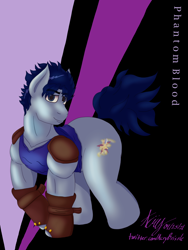Size: 6000x8000 | Tagged: safe, artist:acrylicbristle, earth pony, pony, absurd resolution, anime, buff, clothes, crossover, hoof gloves, jojo's bizarre adventure, jonathan joestar, lidded eyes, looking at you, male, muscles, phantom blood, ponified, shoulder pads, solo, stallion