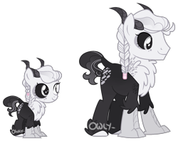 Size: 1847x1464 | Tagged: safe, artist:vintage-owll, oc, oc only, oc:monochrome skies, hybrid, pony, black sclera, horns, male, simple background, solo, transparent background