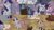 Size: 2000x1125 | Tagged: safe, edit, edited screencap, editor:quoterific, screencap, rarity, sweetie belle, pony, unicorn, g4, my little pony: friendship is magic, sisterhooves social, belle sisters, carousel boutique, eyes closed, female, filly, mannequin, mare, open mouth, siblings, sisters