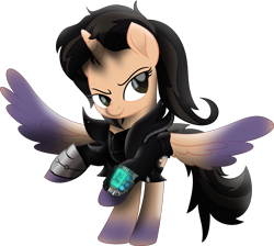 Size: 9754x8744 | Tagged: safe, artist:php178, derpibooru exclusive, oc, oc only, oc:true resistance, alicorn, cognitum alicorn, pony, fallout equestria, g4, my little pony: the movie, .svg available, absurd resolution, alicorn oc, biker jacket, clothes, cognitum, colored pupils, colored wings, confident, delta pipbuck, determination, determined, determined face, determined look, determined smile, eyebrows, female, gradient hooves, gradient wings, gun, handgun, horn, inkscape, jacket, leather jacket, leg guards, lidded eyes, looking back, mane, mare, mod, movie accurate, pipbuck, pistol, ponified, rearing, relentless sorrow (psalm's handgun), revolver, shading, shield, smiling, solo, spread wings, svg, tail, vector, weapon, wings