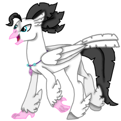 Size: 768x768 | Tagged: safe, artist:agdapl, classical hippogriff, hippogriff, clothes, crossover, hippogriffied, jewelry, male, medic, medic (tf2), necklace, open mouth, simple background, solo, species swap, team fortress 2, white background