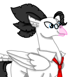 Size: 768x768 | Tagged: safe, artist:agdapl, classical hippogriff, hippogriff, bust, clothes, crossover, glasses, hippogriffied, male, medic, medic (tf2), necktie, simple background, solo, species swap, team fortress 2, white background