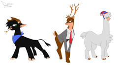 Size: 1151x613 | Tagged: safe, arizona (tfh), paprika (tfh), velvet (tfh), alpaca, cow, deer, reindeer, them's fightin' herds, community related, original character do not steal