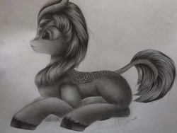 Size: 1440x1080 | Tagged: safe, artist:henry forewen, oc, oc only, kirin, monochrome, solo, traditional art