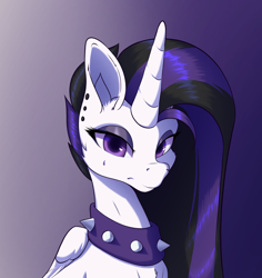 Size: 1700x1800 | Tagged: safe, artist:aquaticvibes, princess celestia, alicorn, pony, between dark and dawn, g4, choker, dyed mane, female, gradient background, mare, punklestia, solo, spiked choker