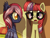 Size: 800x600 | Tagged: safe, artist:rangelost, moondancer, oc, oc:moonflower, bat pony, pony, unicorn, cyoa:d20 pony, g4, bat pony oc, duo, female, glasses, mare, pixel art, profile, sitting, talking, train