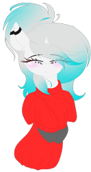 Size: 1591x3000 | Tagged: safe, artist:mediasmile666, oc, oc only, pony, unicorn, bust, clothes, female, mare, simple background, solo, sweater, transparent background