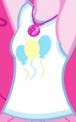 Size: 1920x3080 | Tagged: safe, screencap, pinkie pie, human, equestria girls, equestria girls series, g4, sock it to me, spoiler:eqg series (season 2), armpits, arms in the air, boobshot, breasts, clothes, cropped, cutie mark, cutie mark on clothes, female, geode of sugar bombs, jewelry, magical geodes, necklace, pictures of chests, sleeveless, solo, tank top, teenager