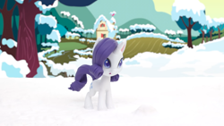 Size: 1920x1080 | Tagged: safe, screencap, rarity, pony, g4.5, my little pony: stop motion short, snowball fight (short), snow, solo, stop motion