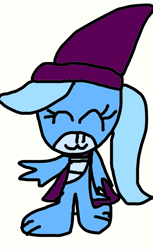 Size: 664x1082 | Tagged: safe, artist:sugarbugjewelpet, trixie, dragon, g4, 1000 hours in ms paint, cape, clothes, dragonified, happy, hat, simple background, solo, species swap, trixie's cape, trixie's hat, trixiedragon, white background