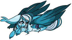 Size: 833x472 | Tagged: safe, artist:dramaostrich, oc, oc only, oc:angle, pegasus, pony, female, flower, lying down, shading, simple background, solo, two toned mane, white background