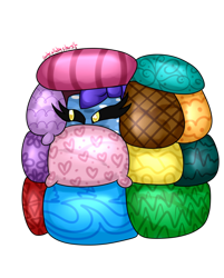 Size: 1280x1595 | Tagged: safe, artist:ladylullabystar, oc, pillow, pillow fort, simple background, solo, transparent background
