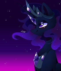 Size: 1080x1275 | Tagged: safe, artist:tessa_key_, oc, oc only, alicorn, pony, alicorn oc, bust, gradient background, horn, jewelry, male, peytral, solo, stallion, tiara, wings