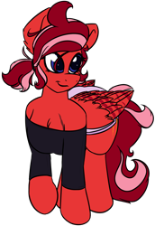 Size: 924x1346 | Tagged: safe, artist:k-kopp, oc, oc only, oc:adena emberheart, pony, clothes, human shoulders, off the shoulder, ponytail, shirt, shorts, solo