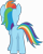 Size: 4868x6067 | Tagged: safe, artist:php178, derpibooru exclusive, rainbow dash, pegasus, pony, derpibooru, daring doubt, g4, my little pony: friendship is magic, .svg available, butt, featureless crotch, female, folded wings, juxtaposition, looking forward, mare, meta, plot, rainbutt dash, rear view, simple background, solo, standing, svg, transparent background, vector, wings