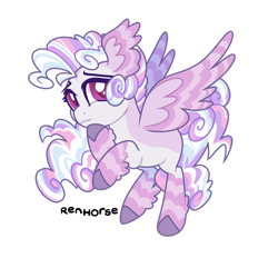 Size: 1280x1280 | Tagged: safe, artist:renhorse, silverstream, sweetie belle, hippogriff, g4, fusion, fusion:sweetie belle, simple background, solo, transparent background