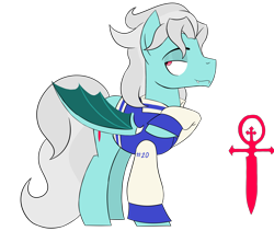 Size: 4500x3800 | Tagged: safe, artist:pencilsparkreignited, oc, oc only, oc:swift eclipse, vampire, bat wings, blue coat, colt, cutie mark, fangs, male, maroon eyes, multicolored hair, reference sheet, simple background, teenager, transparent background, varsity jacket, visible fangs, wings