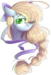 Size: 2012x2981 | Tagged: safe, artist:mediasmile666, oc, oc only, pony, bow, braid, bust, female, hair bow, high res, mare, one eye closed, portrait, simple background, transparent background