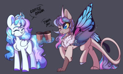 Size: 1280x772 | Tagged: safe, artist:cloud-fly, oc, oc only, alicorn, pony, coffee cup, cup, female, magic, mare, one eye closed, wink
