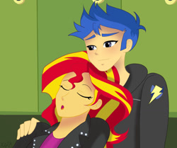 Size: 1280x1071 | Tagged: safe, artist:ladykaya333, flash sentry, sunset shimmer, equestria girls, g4, female, male, romantic, ship:flashimmer, shipping, straight