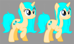 Size: 1400x835 | Tagged: safe, artist:isrrael120, oc, oc only, oc:agua, pony, unicorn, base used, female, gray background, horn, mare, reference sheet, simple background, solo, unicorn oc