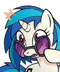 Size: 450x540 | Tagged: safe, artist:jack lawrence, idw, dj pon-3, vinyl scratch, pony, unicorn, g4, the magic of cybertron, spoiler:comic, spoiler:the magic of cybertron01, background removed, cropped, female, reaction image, simple background, solo, transparent background