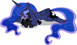 Size: 1280x758 | Tagged: safe, artist:star-gaze-pony, princess luna, oc, oc:twilight craze, pony, g4, female, filly, simple background, transparent background