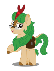 Size: 2692x3526 | Tagged: safe, artist:povitato, oc, oc only, oc:willow hearth, kirin, bag, glasses, high res, kirin oc, male, saddle bag, solo