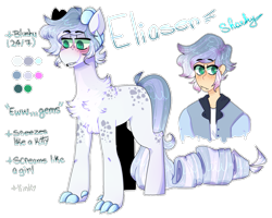 Size: 1243x996 | Tagged: safe, artist:sugarysharky, oc, oc only, oc:eliaser, dracony, human, hybrid, blushing, humanized, humanized oc, interspecies offspring, male, offspring, parent:rarity, parent:spike, parents:sparity, reference sheet, solo
