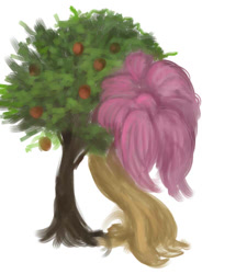 Size: 450x500 | Tagged: safe, bloomberg, fluttershy, g4, crack shipping, dendrification, fluttertree, inanimate tf, leafing the dream, shipping, simple background, tree, white background