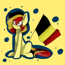 Size: 960x960 | Tagged: safe, oc, oc only, oc:chocolate sweets, pony, belgium, nation ponies, ponified, solo