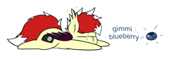Size: 3000x1008 | Tagged: safe, artist:aaathebap, oc, oc only, oc:aaaaaaaaaaa, bat pony, pony, bat pony oc, blueberry, chibi, eyes closed, food, lying down, male, male oc, pony oc, prone, simple background, solo, stallion, stallion oc, transparent background